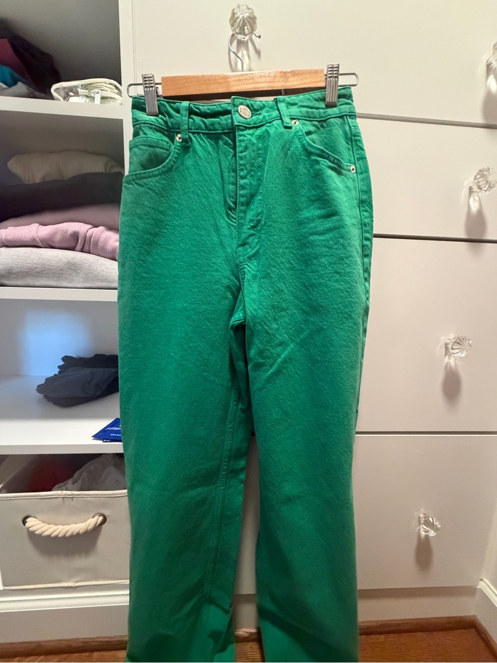 Zara Vibrant Green High-Rise Full-Length Pants - Picture 2 of 3
